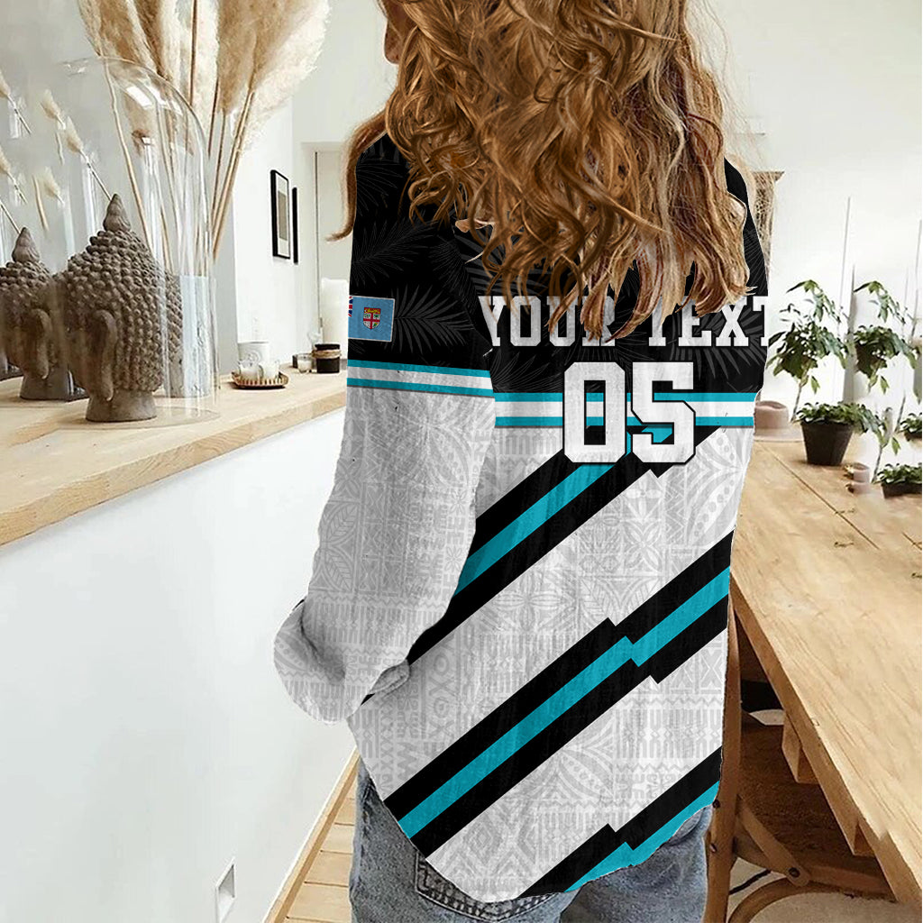 Custom Fiji Rugby Women Casual Shirt Fijian 7s With Tapa Pattern LT05 - Polynesian Pride