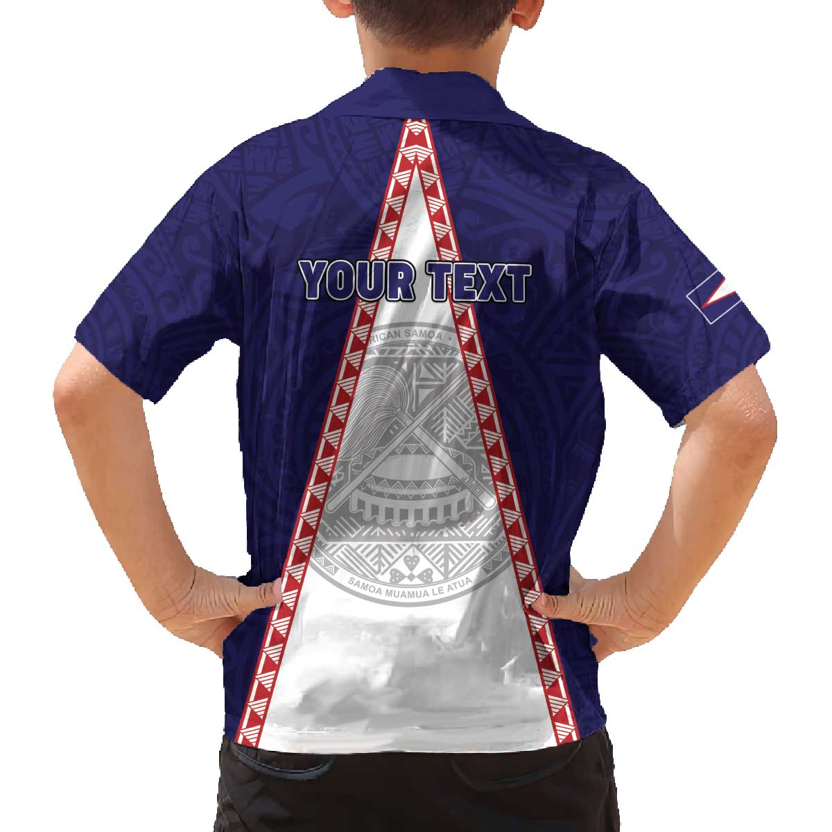 Personalised American Samoa Flag Day Family Matching Off The Shoulder Long Sleeve Dress and Hawaiian Shirt Flag Style LT05 - Polynesian Pride