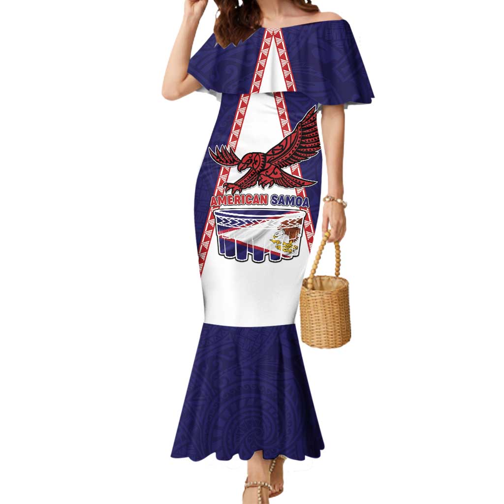 Personalised American Samoa Flag Day Mermaid Dress Flag Style