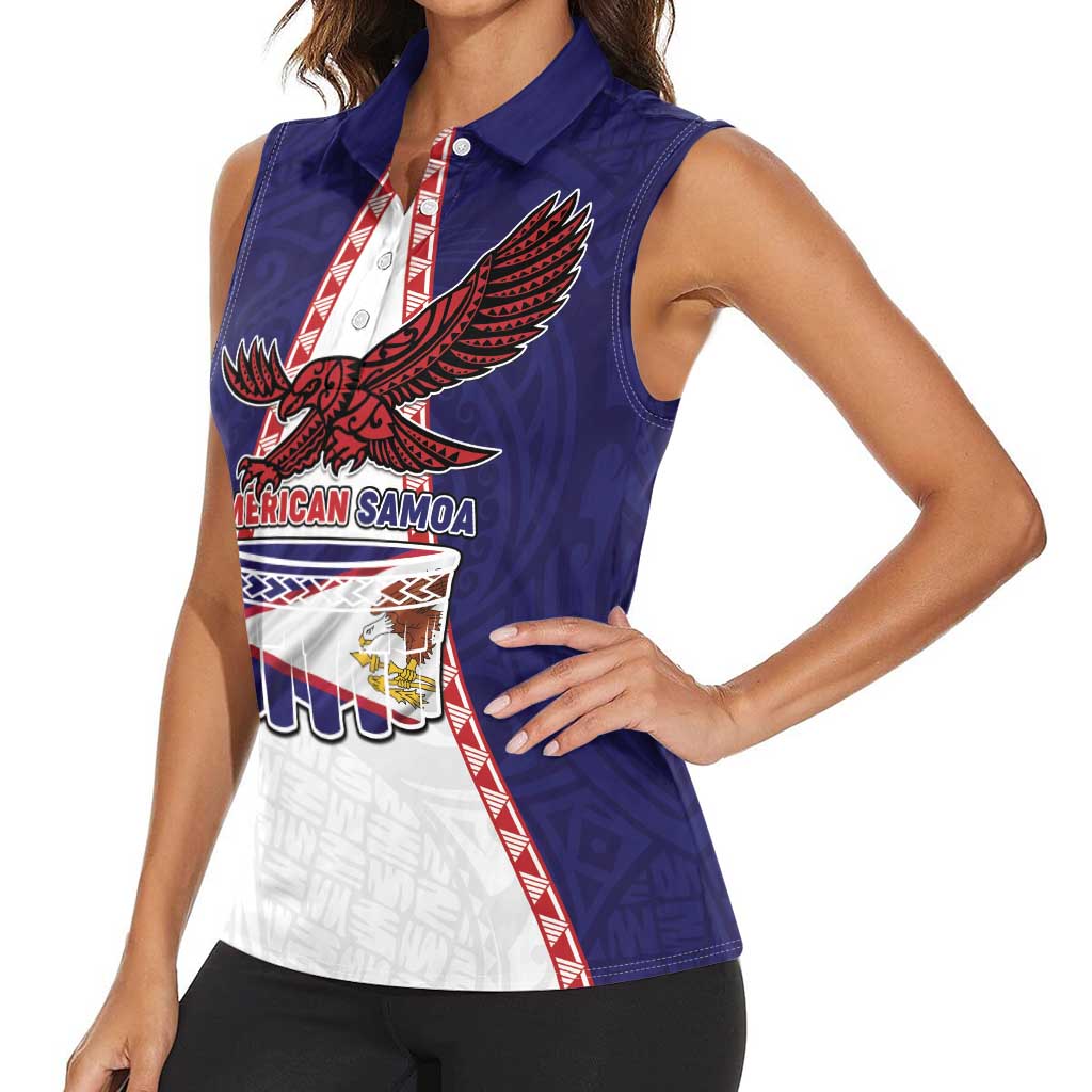 Personalised American Samoa Flag Day Women Sleeveless Polo Shirt Flag Style