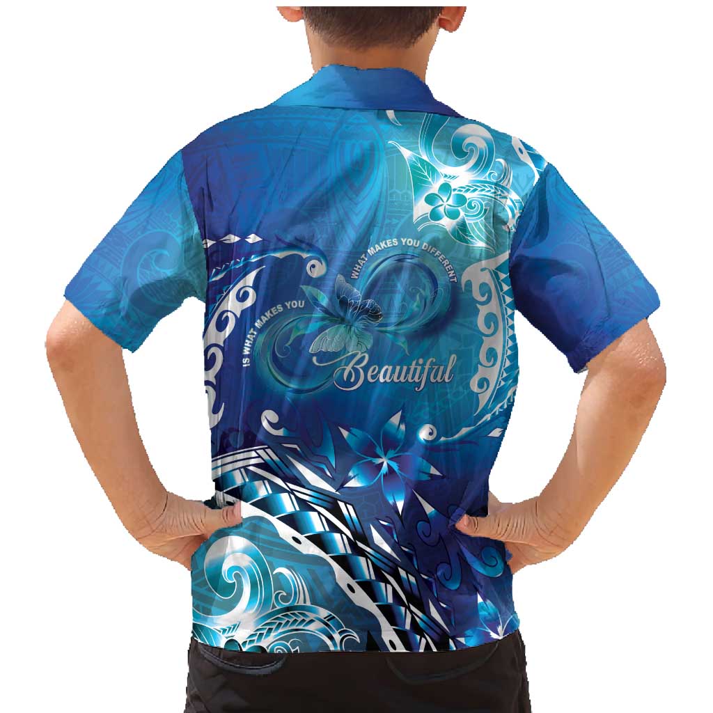Polynesia Autism Awareness Family Matching Mermaid Dress and Hawaiian Shirt Be In Awe Of My 'Tism LT05 - Polynesian Pride