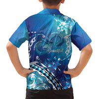 Polynesia Autism Awareness Family Matching Off Shoulder Short Dress and Hawaiian Shirt Be In Awe Of My 'Tism LT05 - Polynesian Pride