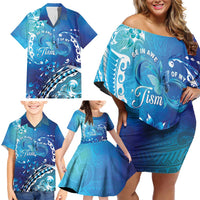Polynesia Autism Awareness Family Matching Off Shoulder Short Dress and Hawaiian Shirt Be In Awe Of My 'Tism LT05 - Polynesian Pride