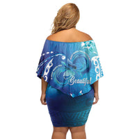 Polynesia Autism Awareness Family Matching Off Shoulder Short Dress and Hawaiian Shirt Be In Awe Of My 'Tism LT05 - Polynesian Pride