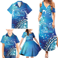 Polynesia Autism Awareness Family Matching Summer Maxi Dress and Hawaiian Shirt Be In Awe Of My 'Tism LT05 - Polynesian Pride