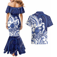 Guam Chief Kepuha Couples Matching Mermaid Dress and Hawaiian Shirt Chamorro Pride