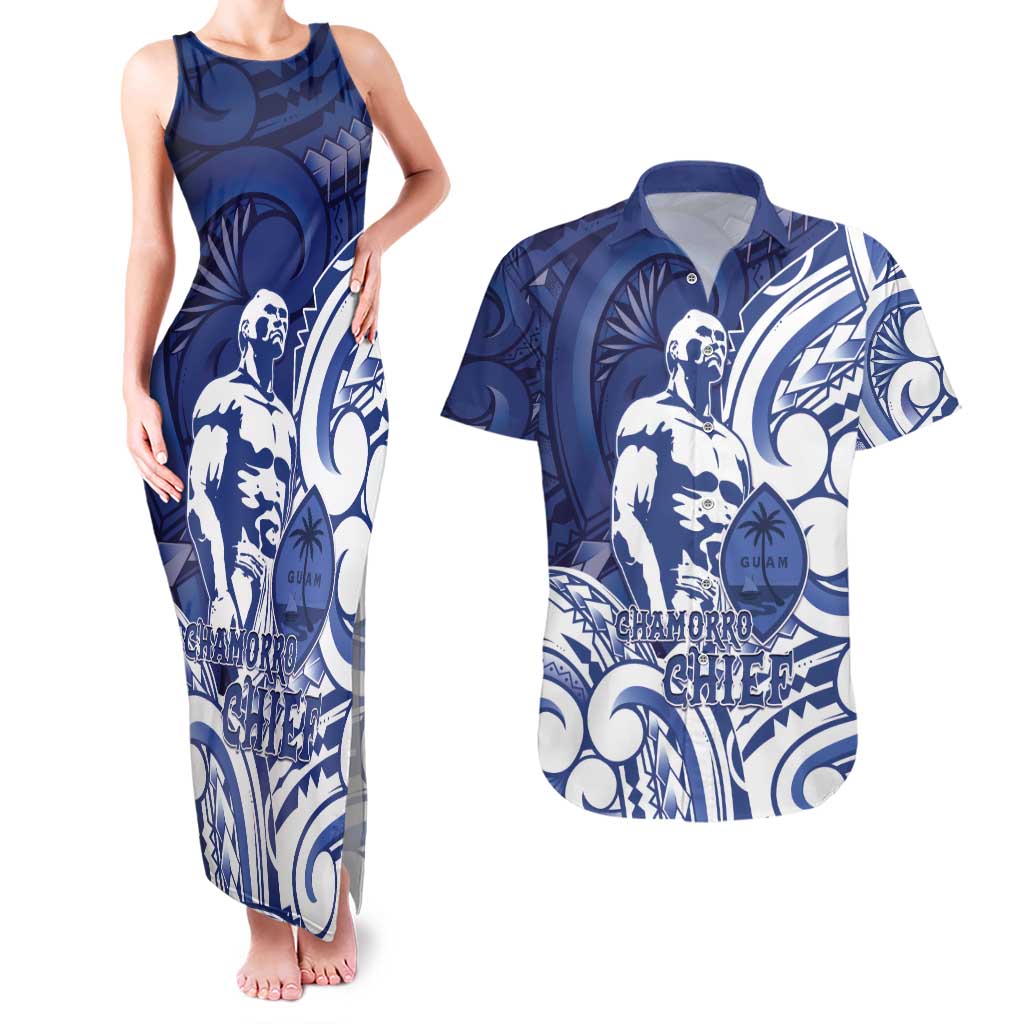 Guam Chief Kepuha Couples Matching Tank Maxi Dress and Hawaiian Shirt Chamorro Pride