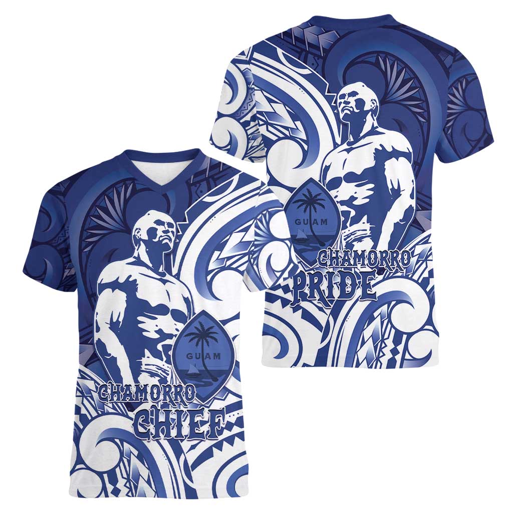 Guam Chief Kepuha Women V-Neck T-Shirt Chamorro Pride