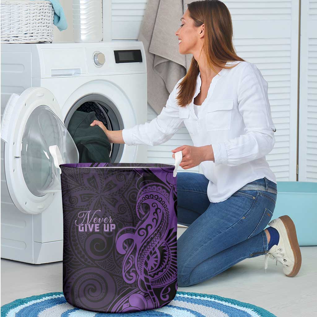 Lupus Warrior Laundry Basket Never Give Up Polynesian Style