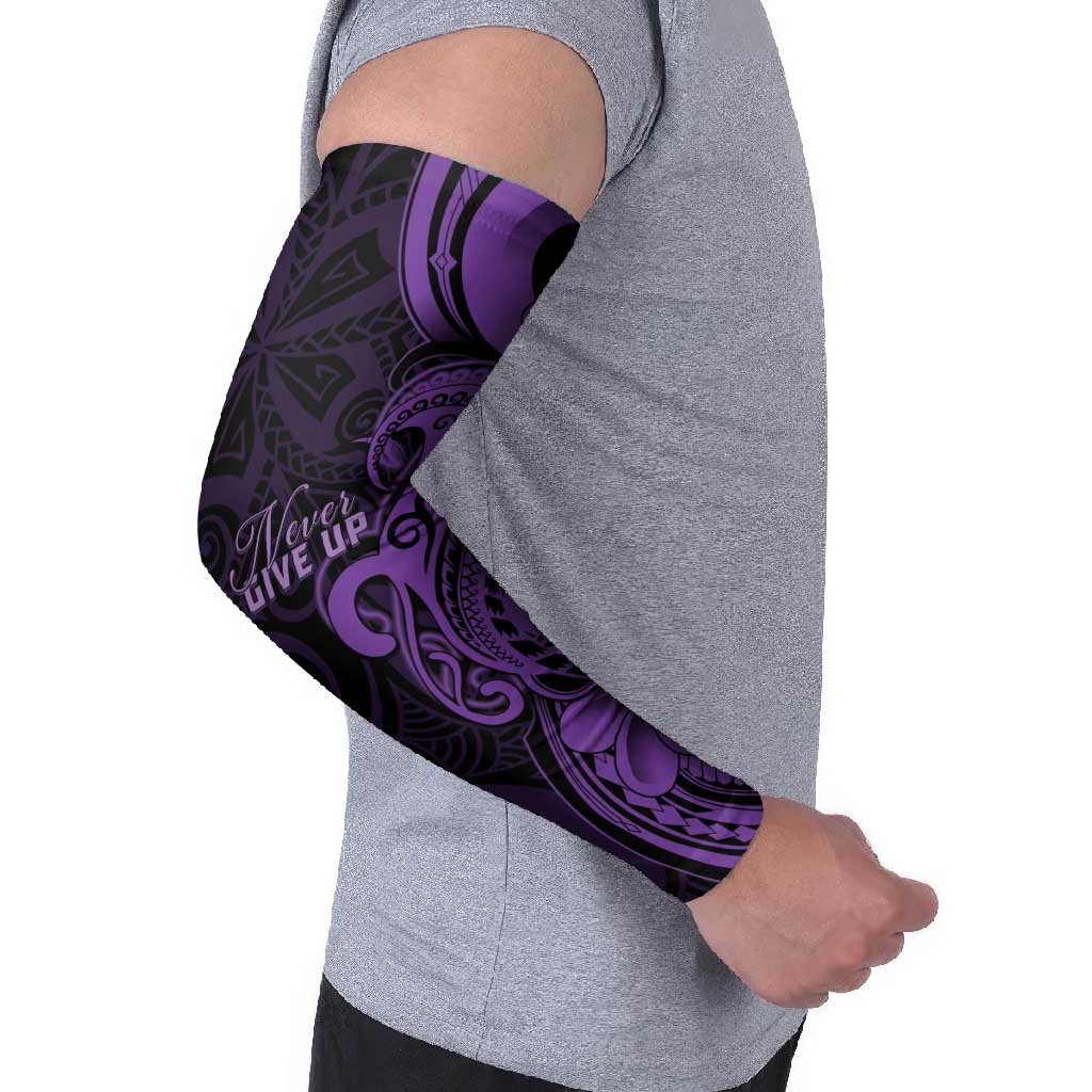 Personalised Lupus Warrior Arm Sleeves Never Give Up Polynesian Style