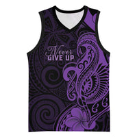 Personalised Lupus Warrior Basketball Jersey Never Give Up Polynesian Style