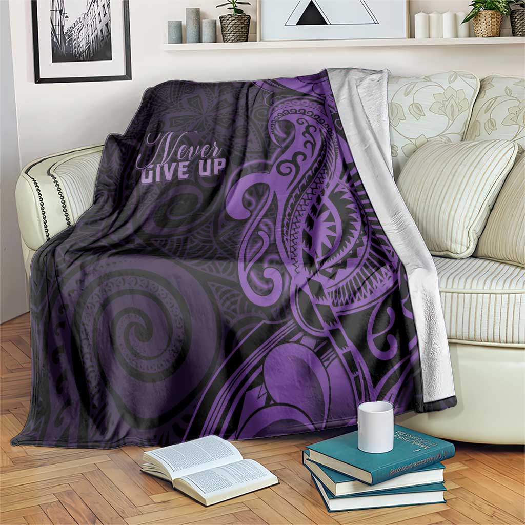 Lupus Warrior Blanket Never Give Up Polynesian Style