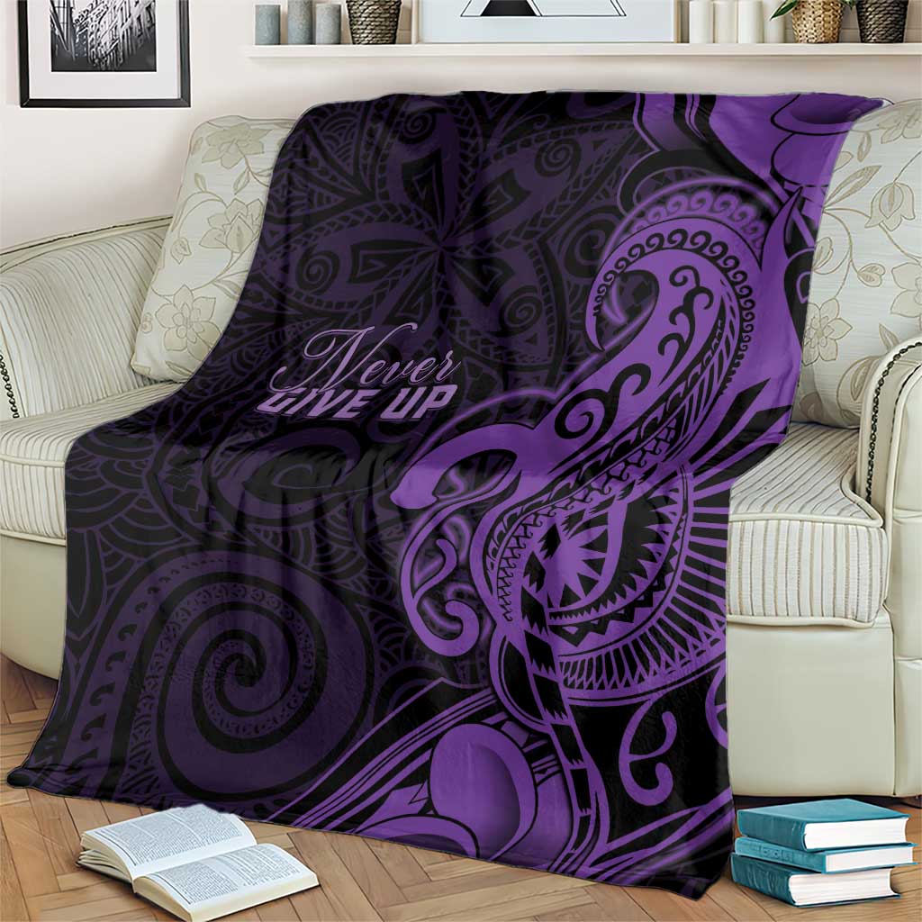 Lupus Warrior Blanket Never Give Up Polynesian Style