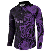 Personalised Lupus Warrior Button Sweatshirt Never Give Up Polynesian Style