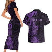 Personalised Lupus Warrior Couples Matching Short Sleeve Bodycon Dress and Hawaiian Shirt Never Give Up Polynesian Style