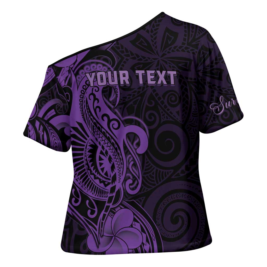 Personalised Lupus Warrior Cross Shoulder Shirt Never Give Up Polynesian Style