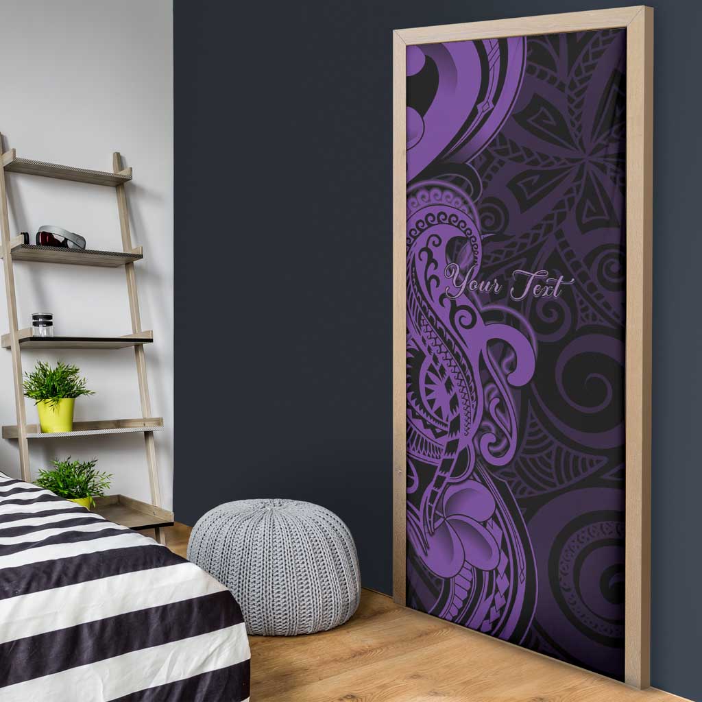 Personalised Lupus Warrior Door Cover Never Give Up Polynesian Style