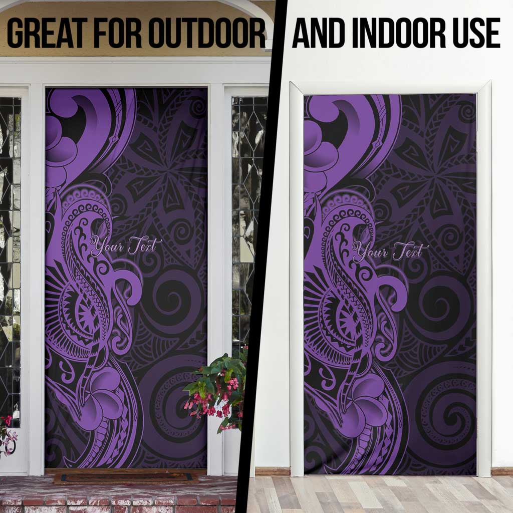 Personalised Lupus Warrior Door Cover Never Give Up Polynesian Style