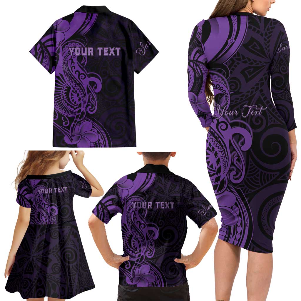 Personalised Lupus Warrior Family Matching Long Sleeve Bodycon Dress and Hawaiian Shirt Never Give Up Polynesian Style