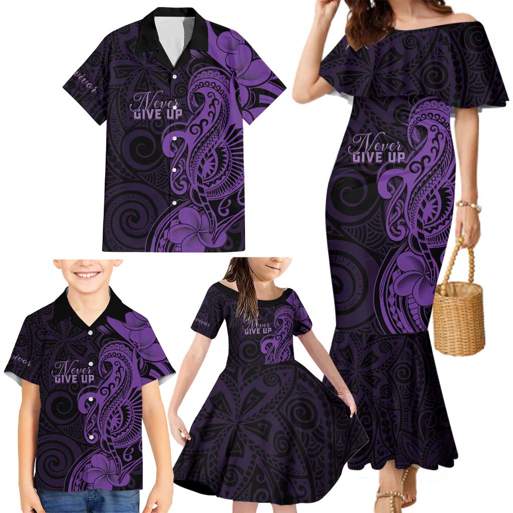 Personalised Lupus Warrior Family Matching Mermaid Dress and Hawaiian Shirt Never Give Up Polynesian Style