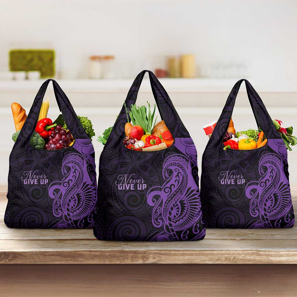 Lupus Warrior Grocery Bag Never Give Up Polynesian Style