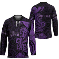 Personalised Lupus Warrior Hockey Jersey Never Give Up Polynesian Style