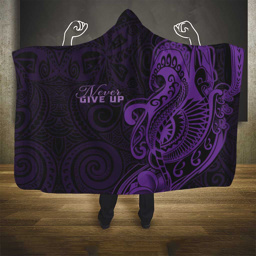 Lupus Warrior Hooded Blanket Never Give Up Polynesian Style