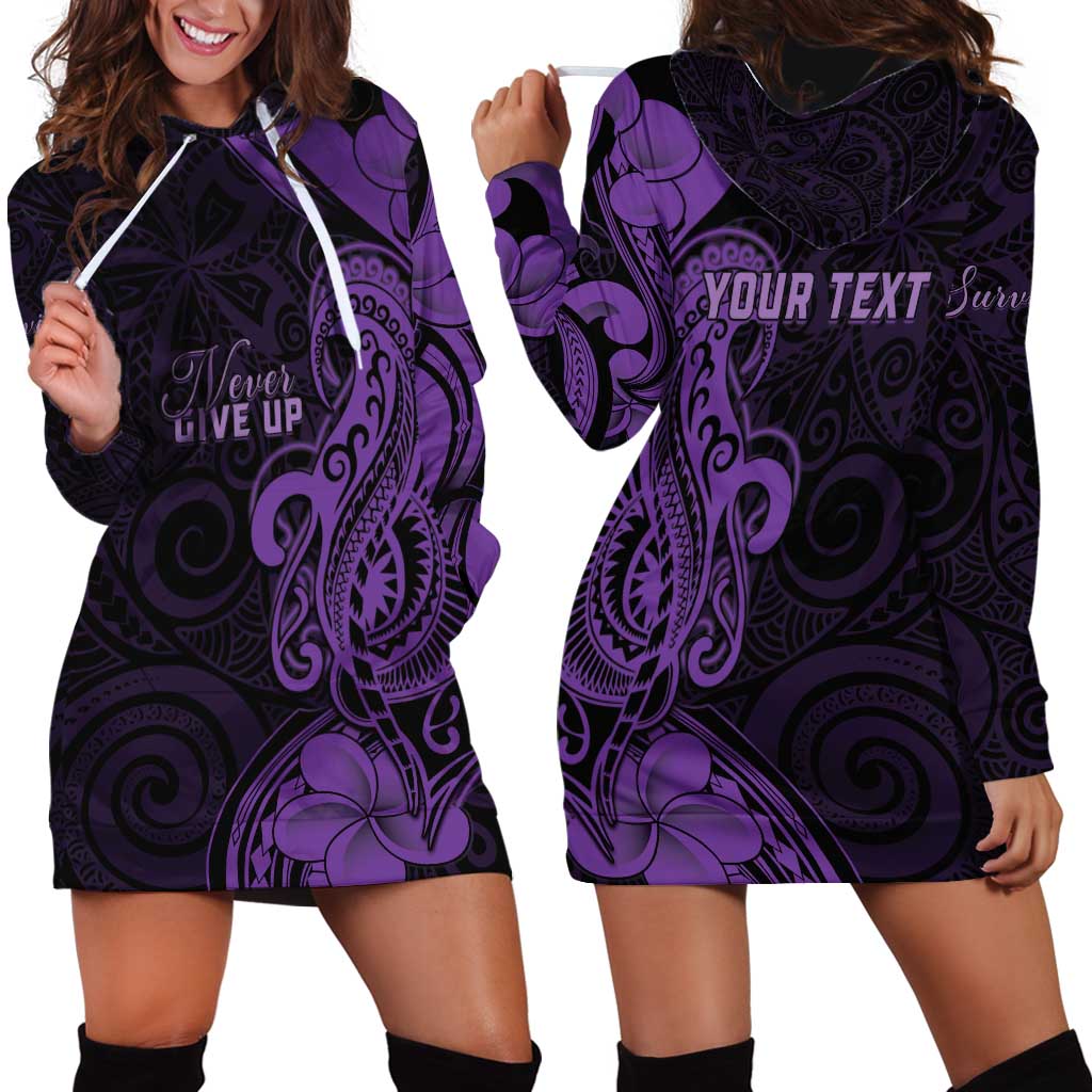 Personalised Lupus Warrior Hoodie Dress Never Give Up Polynesian Style