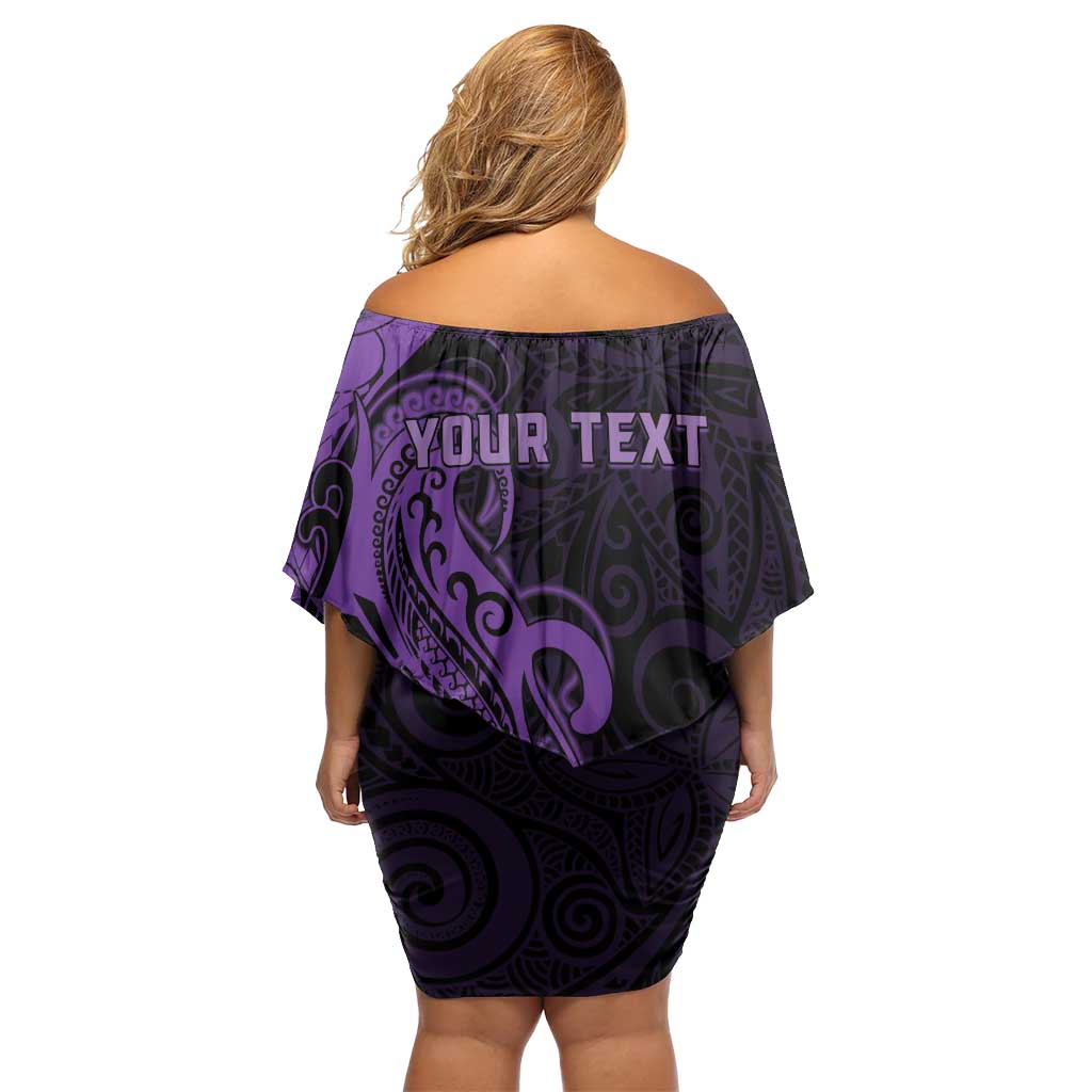 Personalised Lupus Warrior Off Shoulder Short Dress Never Give Up Polynesian Style