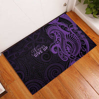 Lupus Warrior Rubber Doormat Never Give Up Polynesian Style