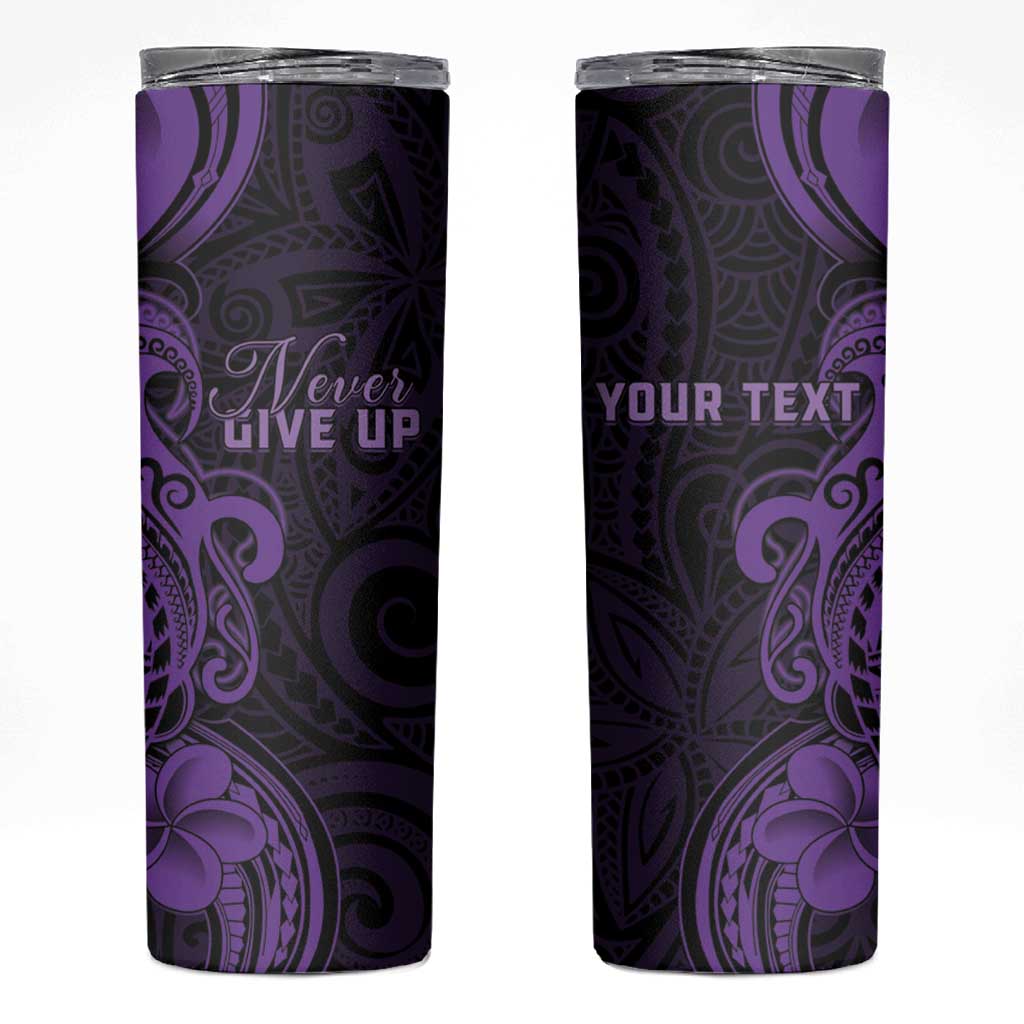 Personalised Lupus Warrior Skinny Tumbler Never Give Up Polynesian Style