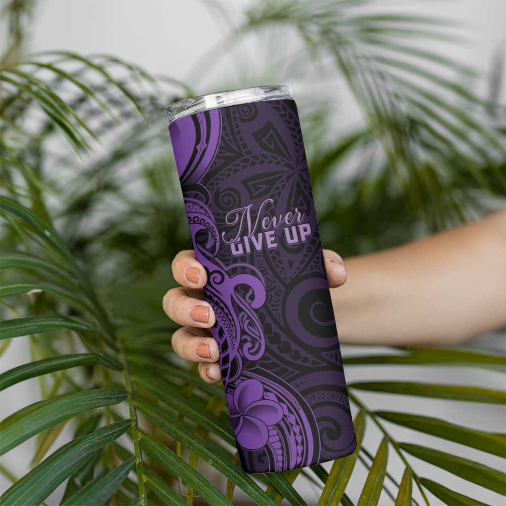 Personalised Lupus Warrior Skinny Tumbler Never Give Up Polynesian Style