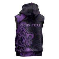 Personalised Lupus Warrior Sleeveless Hoodie Never Give Up Polynesian Style
