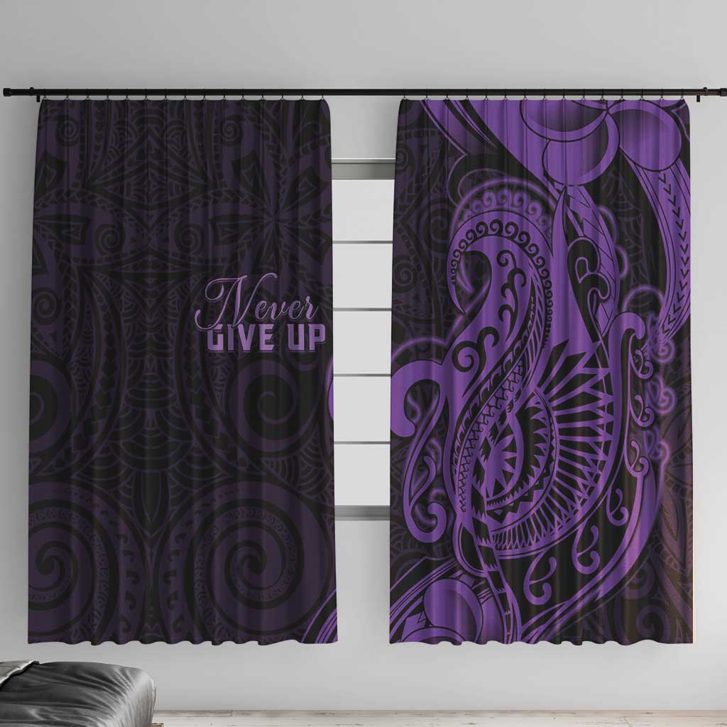 Lupus Warrior Window Curtain Never Give Up Polynesian Style