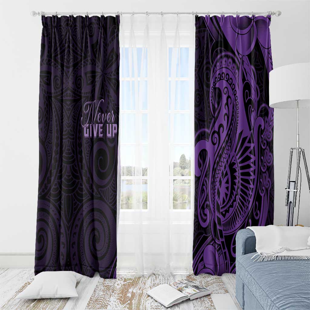 Lupus Warrior Window Curtain Never Give Up Polynesian Style
