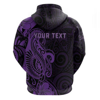 Personalised Lupus Warrior Zip Hoodie Never Give Up Polynesian Style