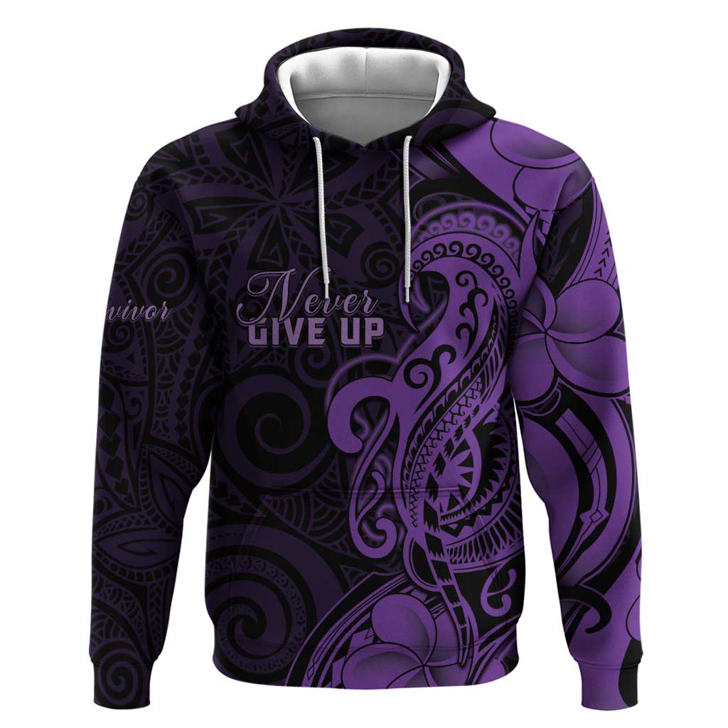 Personalised Lupus Warrior Zip Hoodie Never Give Up Polynesian Style