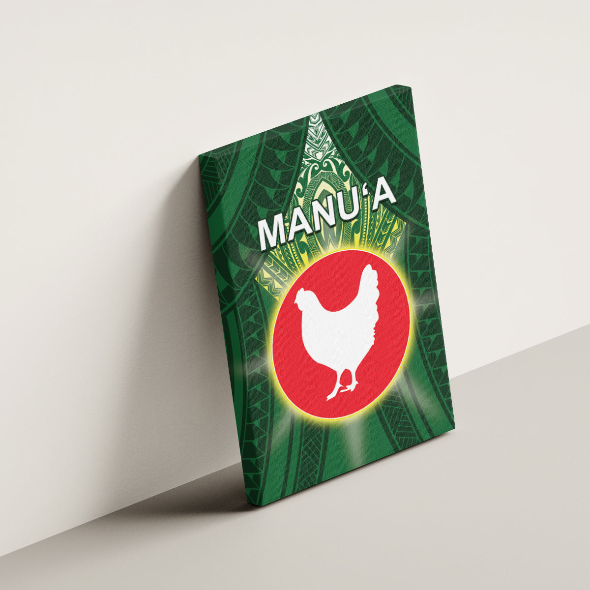 American Samoa Manu'a Cession Day Canvas Wall Art With Polynesian Pattern