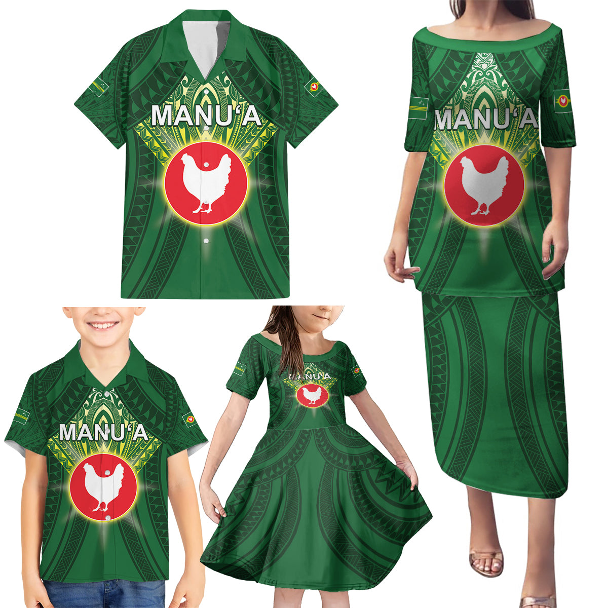 Personalized American Samoa Manu'a Cession Day Family Matching Puletasi and Hawaiian Shirt With Polynesian Pattern LT05 - Polynesian Pride