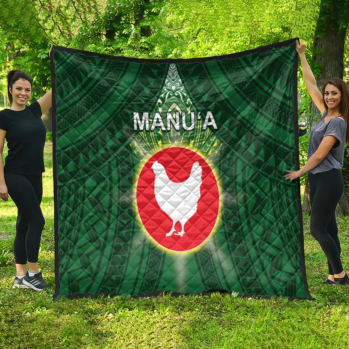 American Samoa Manu'a Cession Day Quilt With Polynesian Pattern