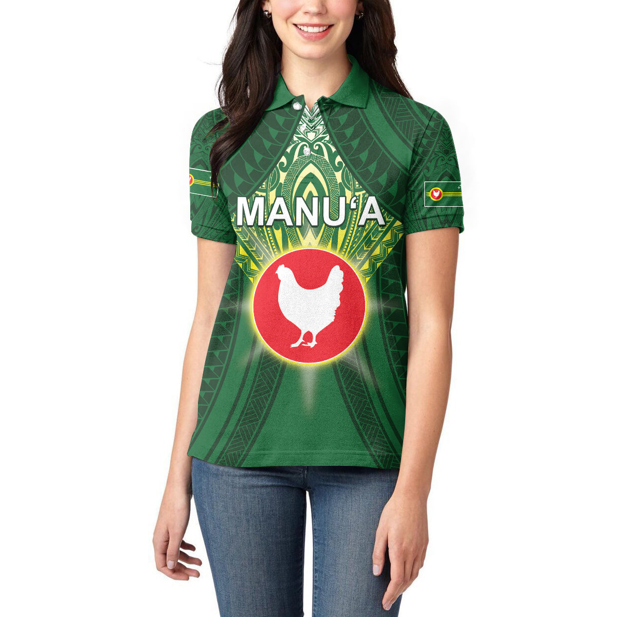 Personalized American Samoa Manu'a Cession Day Women Polo Shirt With Polynesian Pattern
