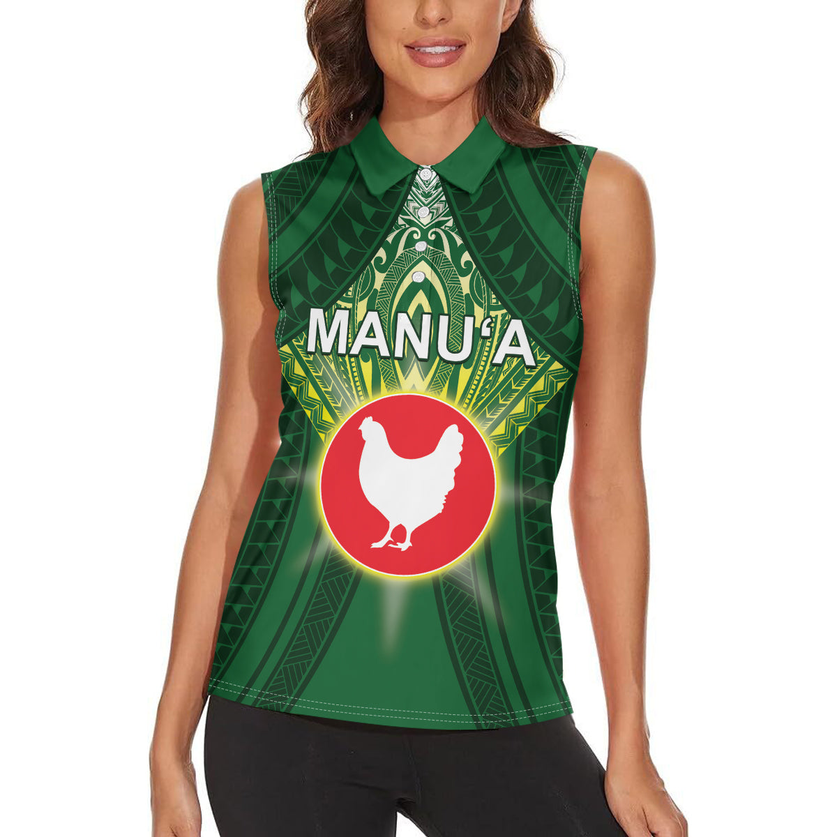 Personalized American Samoa Manu'a Cession Day Women Sleeveless Polo Shirt With Polynesian Pattern