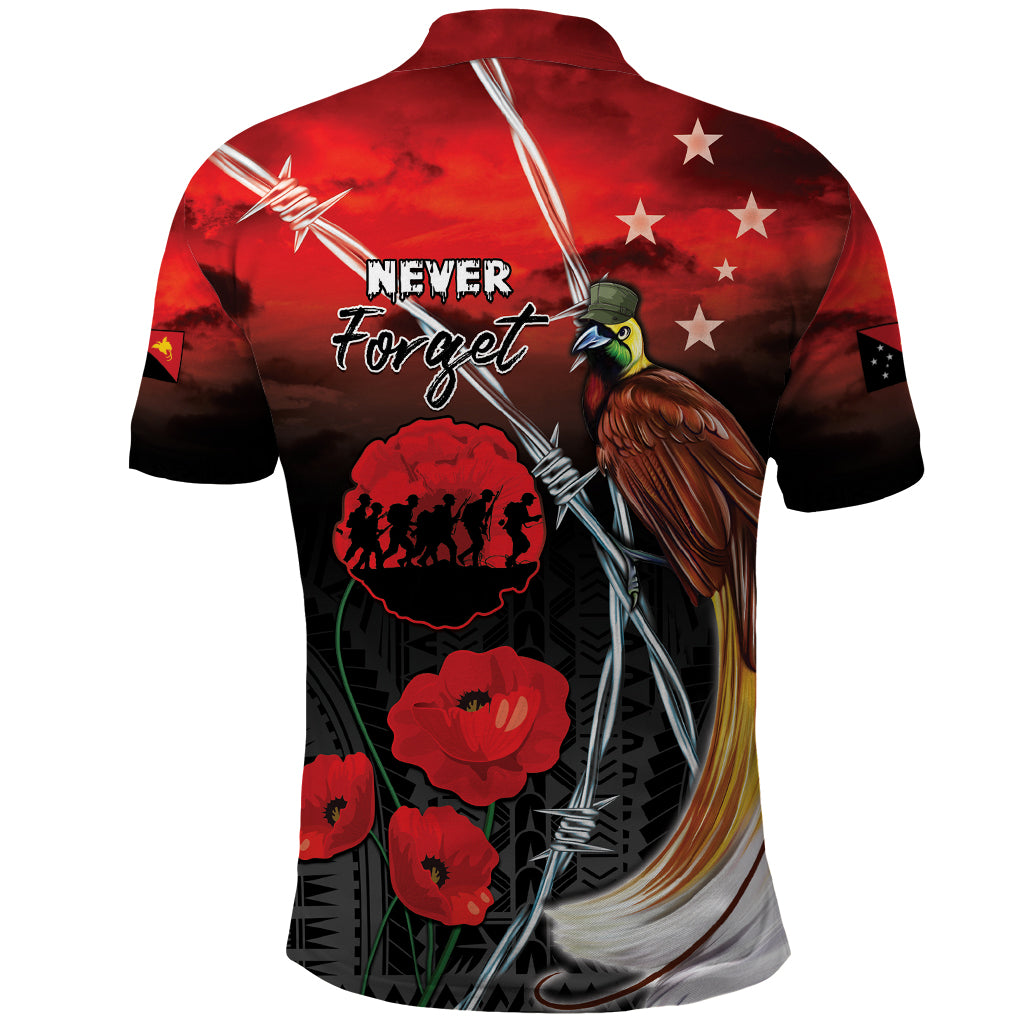 Papua New Guinea Remembrance Day Polo Shirt Lest We Forget