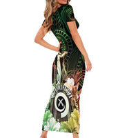Vanuatu Happy Assumption Day Family Matching Short Sleeve Bodycon Dress and Hawaiian Shirt