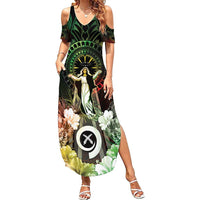 Vanuatu Happy Assumption Day Family Matching Summer Maxi Dress and Hawaiian Shirt