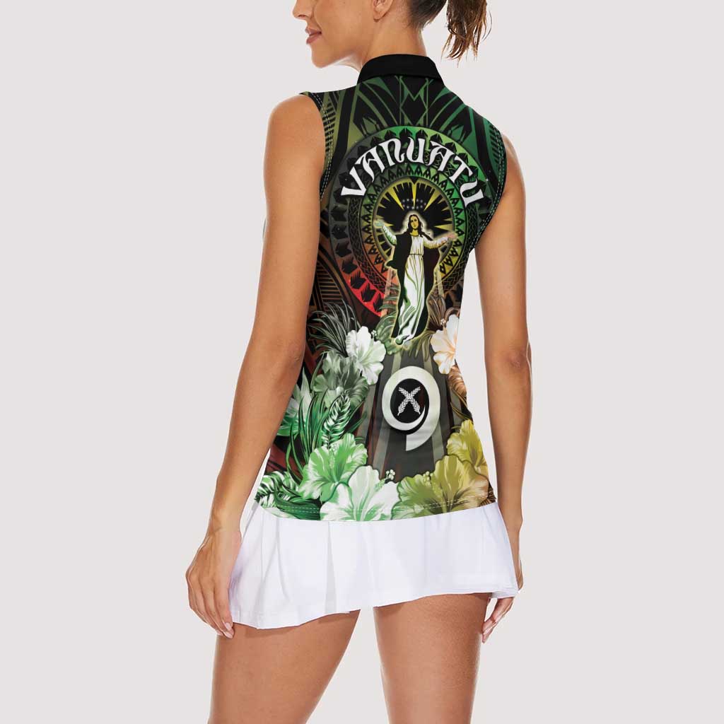 Vanuatu Happy Assumption Day Women Sleeveless Polo Shirt