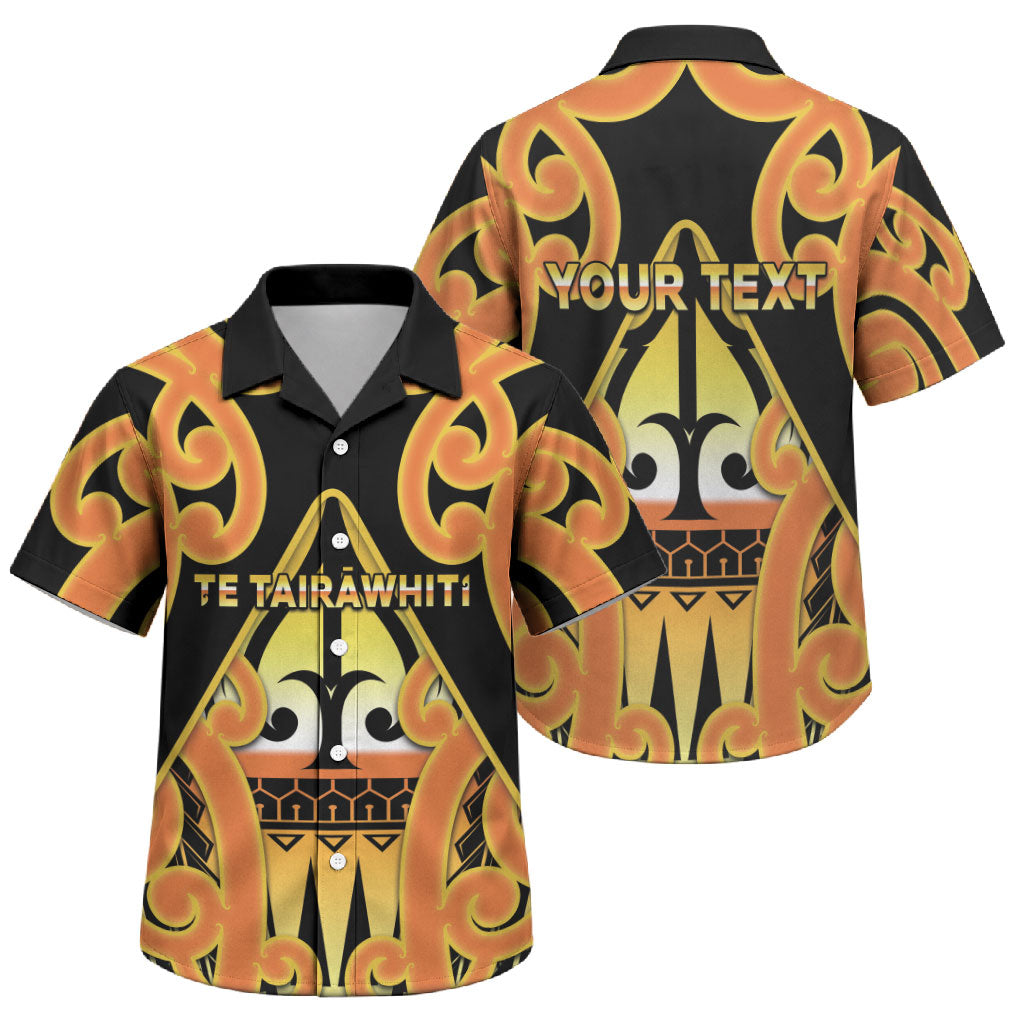 Personalised New Zealand Te Tairawhiti Family Matching Tank Maxi Dress and Hawaiian Shirt Maori Koru Pattern LT05 Son's Shirt Orange - Polynesian Pride