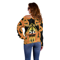 Personalised New Zealand Te Tairawhiti Off Shoulder Sweater Maori Koru Pattern LT05 - Polynesian Pride
