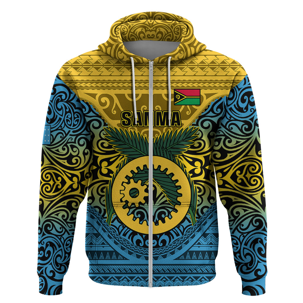 Personalized Vanuatu Sanma Province Hoodie Coat Of Arms And Namele Fern Polynesian Pattern LT05 - Polynesian Pride