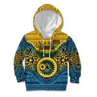 Personalized Vanuatu Sanma Province Kid Hoodie Coat Of Arms And Namele Fern Polynesian Pattern LT05 Hoodie Yellow - Polynesian Pride